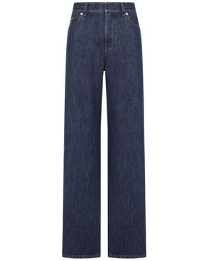 Fendi Wide Leg Jeans With 5 Pockets - Blue