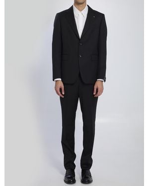 Tagliatore Suit With A Single-Breasted Jacket - Black
