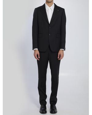 Tagliatore Virgin Wool Two-Pieces Tailored Suit - Black