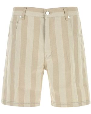 Fendi Embroidered Canvas Bermuda Shorts - Natural