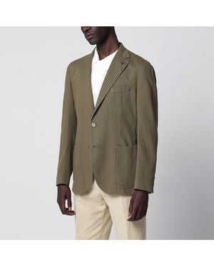 Santaniello Slimfit Singlebreasted Linen Blazer - Green