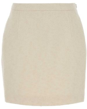 Alessandra Rich Tweed Boucle Mini Skirt - Natural