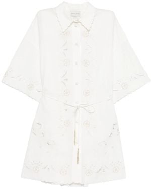 forte_forte Embroidered Cotton Shirtdress - White