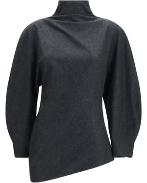 KHAITE Harlow Wool-Cashmere Top - Blue
