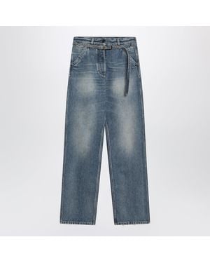 Dries Van Noten Washed-Effect Jeans With Belt - Blue