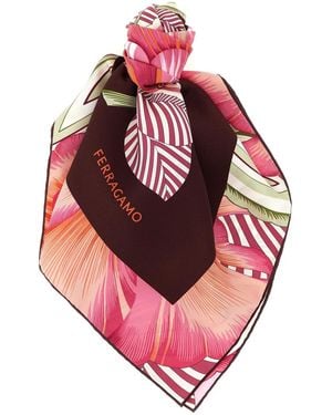 Ferragamo 'Brezza' Print Scarf - Pink