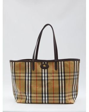 Burberry Borsa A Spalla Tote Highlands Media - White