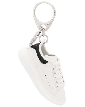 McQueen Leather Key Ring - White
