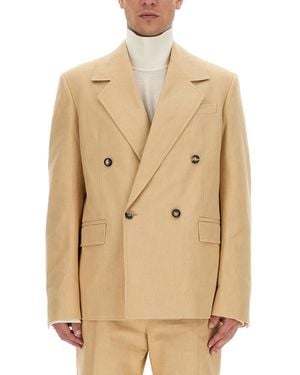 Bottega Veneta Double-Breasted Jacket - Natural