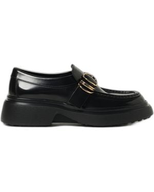 Tod's Leather Loafer With Buckle - Black