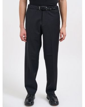 White Sand Wool Mixed Pants - Black