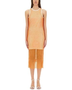 Moschino Mesh And Sequin Dress - White