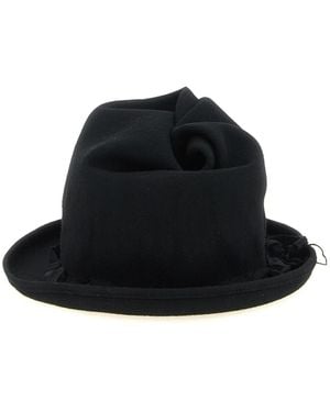 Yohji Yamamoto Sculptural Crown Hat - Black