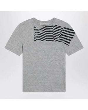 Golden Goose Tshirt With Logo Print - Grey