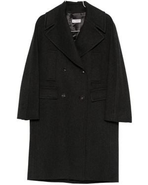 Alberto Biani Wool Double-Breasted Coat - Black