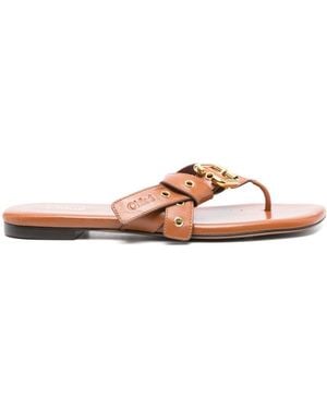 Chloé Flat Sandal With Buckle - Pink