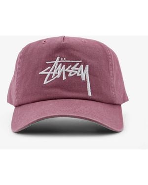 Stussy Big Stock Cotton Baseball Hat - Purple