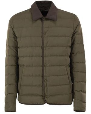 Herno Quilted Down Jacket With Shirt Collar - Green