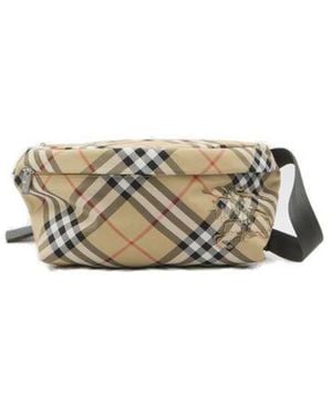 Burberry Embroidered Fabric Check Belt Bag - Metallic