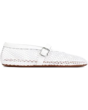 Alaïa Alaia Patent Leather Ballerina With Mesh - White