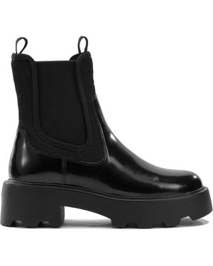 Tory Burch Suede Polyester Ankle Boots - Black