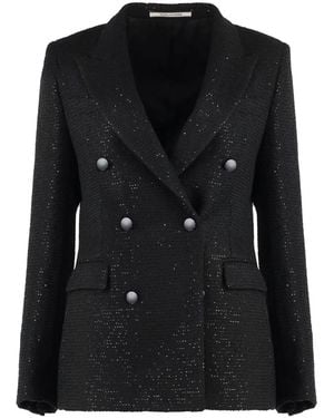 0205 Tagliatore Sequin Blazer - Black