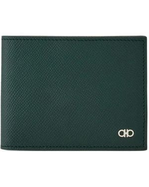 Ferragamo Moss Calf Wallets - Green
