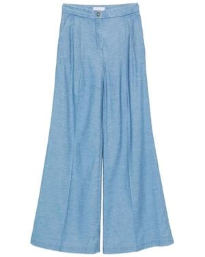 Via Masini 80 Cotton Flared Pants - Blue