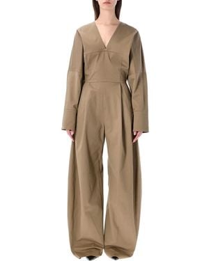THE LATEST Long V-Neck Jumpsuit - Natural