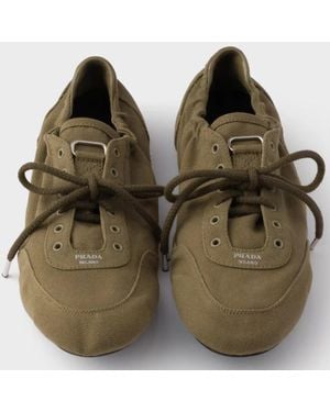 Prada Cotton Flat Shoes - Brown