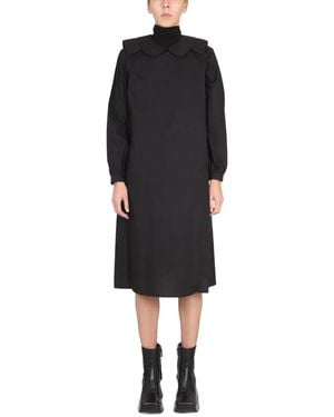 Raf Simons Relaxed Fit Dress With Claudine Collar - Black