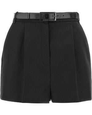 Elisabetta Franchi Belted Wool Shorts - Black