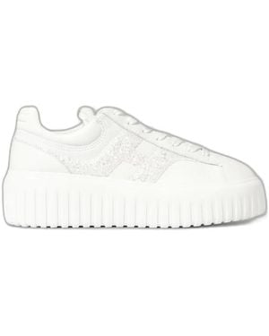 Hogan H-Stripes Leather Sneakers - White