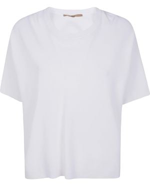 Nuur Short Sleeves Oversized Round Neck - White