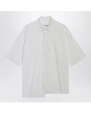 MM6 by Maison Margiela Two-Tone Cotton Poplin Shirt - White