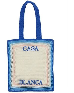 CASABLANCA Crochet Bag - Blue