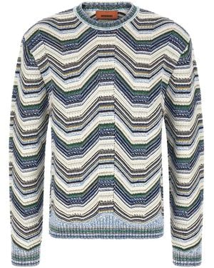 Missoni Geometric Zig Zag Sweater - Blue