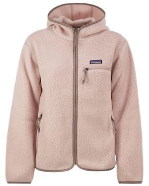 Patagonia Recycled Teddy Fleece Hooded Jacket - Pink