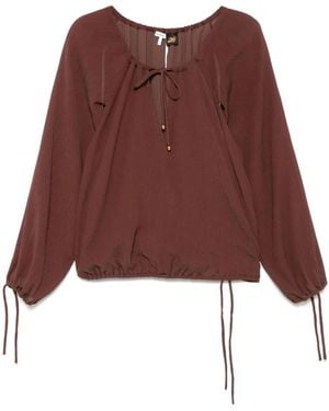 Loewe Cotton And Silk Blend Blouse - Red