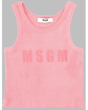 MSGM Ribbon Tank Top Girl - Pink