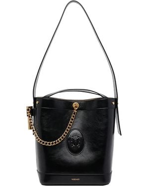 Versace Small Pivot Bucket Bag - Black
