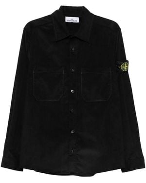 Stone Island Corduroy Logo Patch - Black