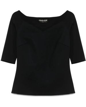 Chiara Boni "Saffron L" Jersey Top - Black
