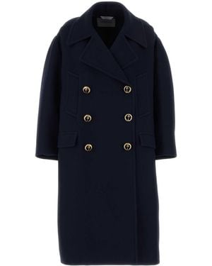 Balenciaga Long Peacoat - Blue