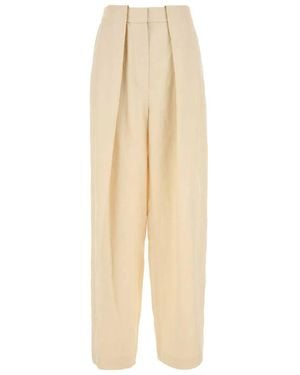 Stella McCartney Wide Butter-Coloured Trousers - Natural