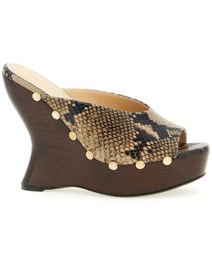Magda Butrym Python Print Mules - Brown