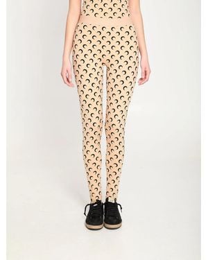 Marine Serre Moon Printed Jersey Leggings - Natural