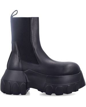 Rick Owens Leather Chelsea Boots - Blue