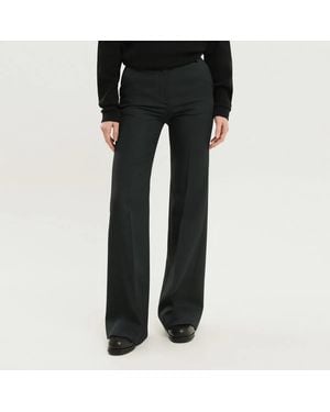 1989 STUDIO High-Waisted Dark Bell-Bottom Trousers - Black