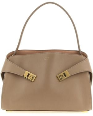Ferragamo 'Hug Soft (M) Shoulder Bag - Brown